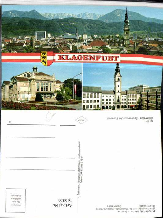 466356,Klagenfurt am Wörthersee Totale Theater Kirche Mehrbildkarte