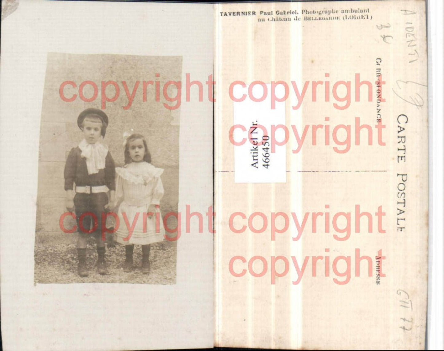466450,Foto AK Kinder Mütze pub Paul Gabriel Chateau Bellegarde