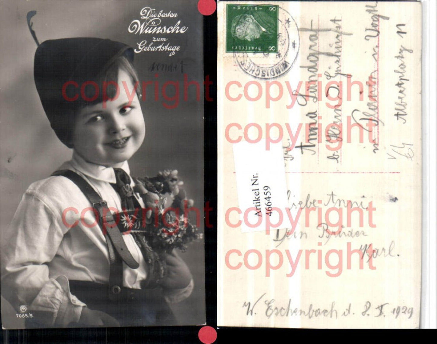 466459,Geburtstag Kind Bub Junge Tracht Federhut pub RPH 7065/5
