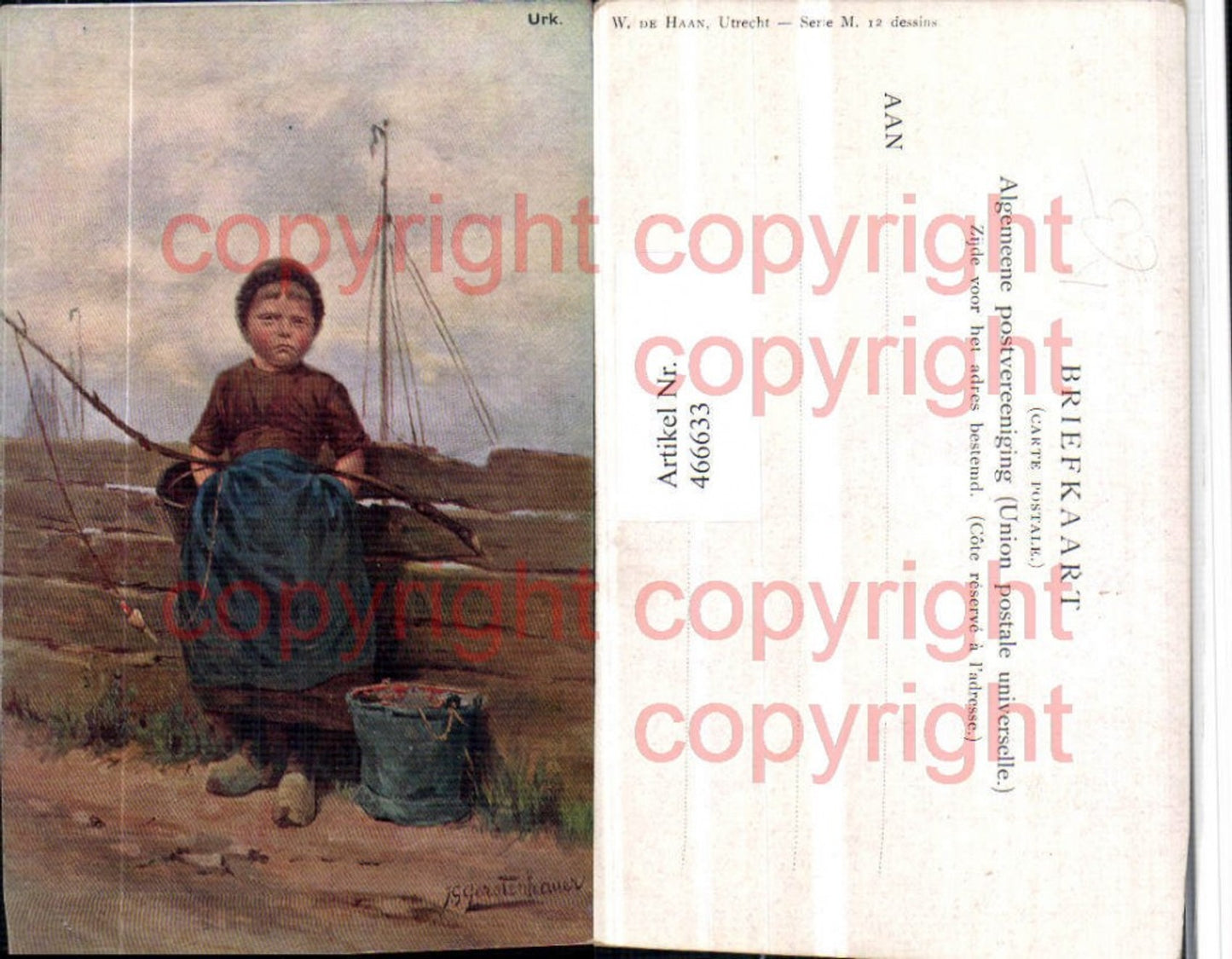 466633,Künstler AK Gerstenhauer Holland Urk Kind Angel