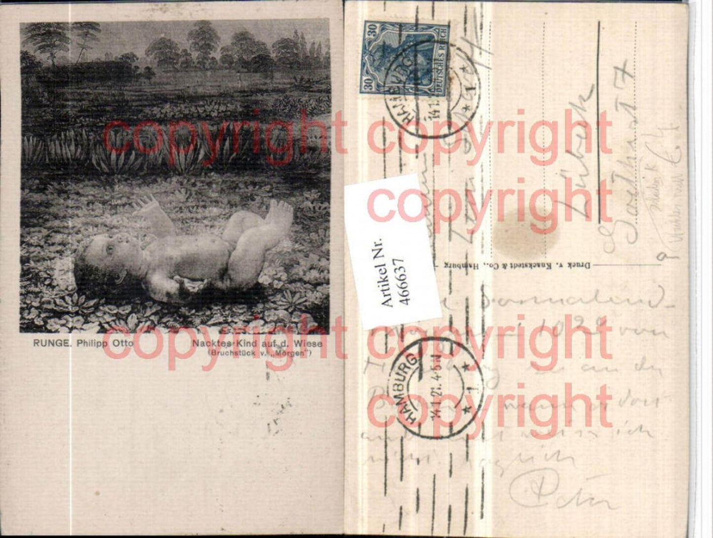 466637,Künstler AK Runge Philipp Otto Kind auf d. Wiese