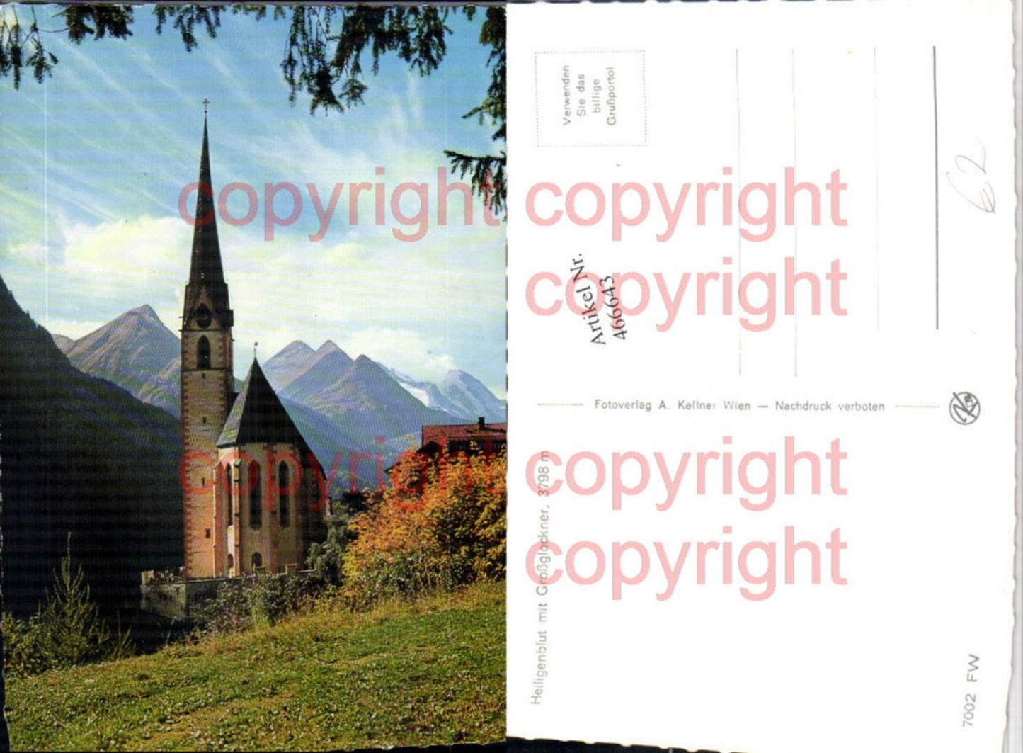 466643,Heiligenblut Kirche m. Großglockner Bergkulisse