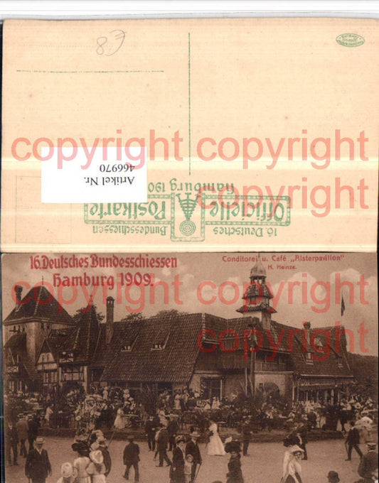 466970,Hamburg 16. Deutsches Bundesschießen 1909 Cafe Alsterpavillon