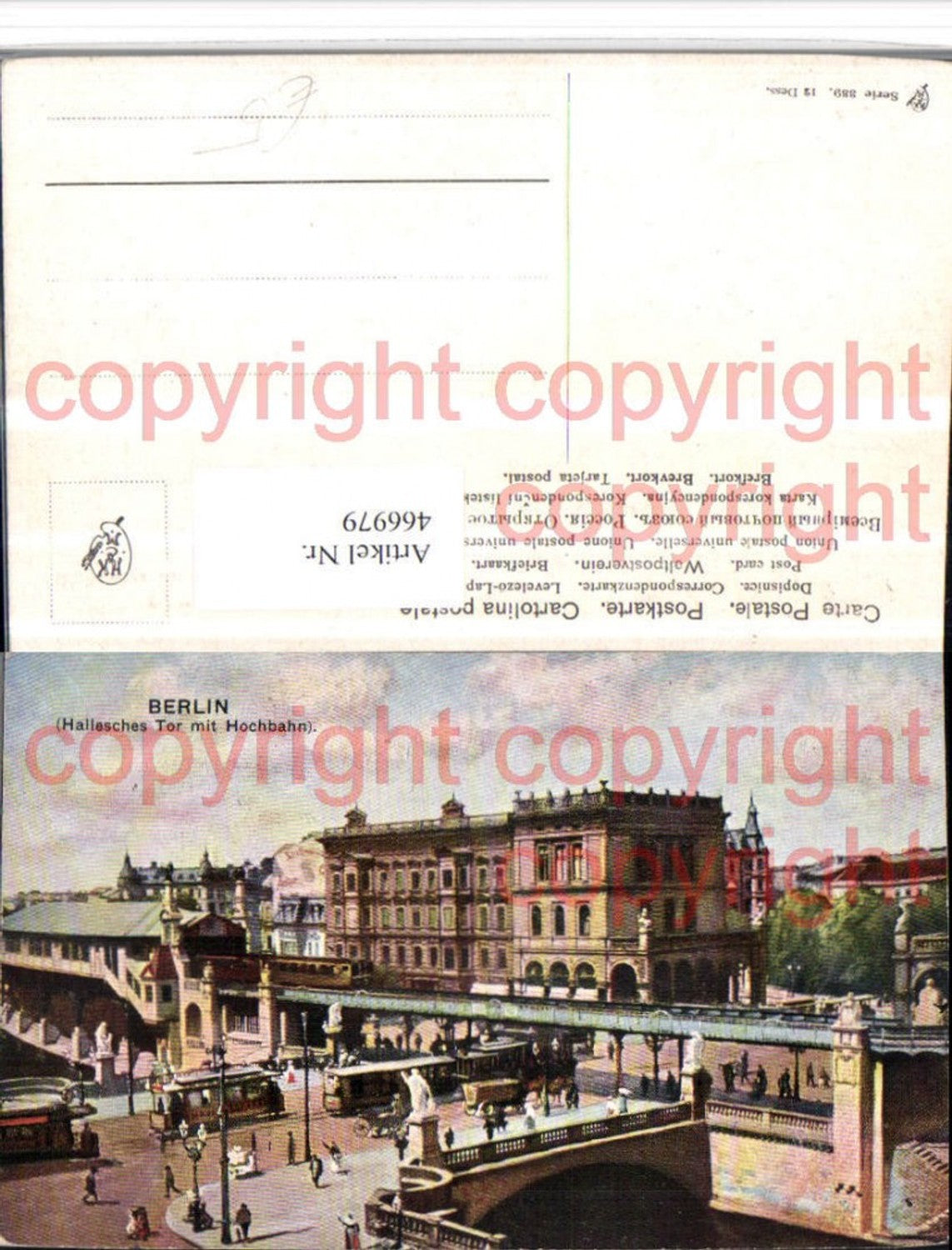 466979,Berlin Hallesches Tor m. Hochbahn Brücke