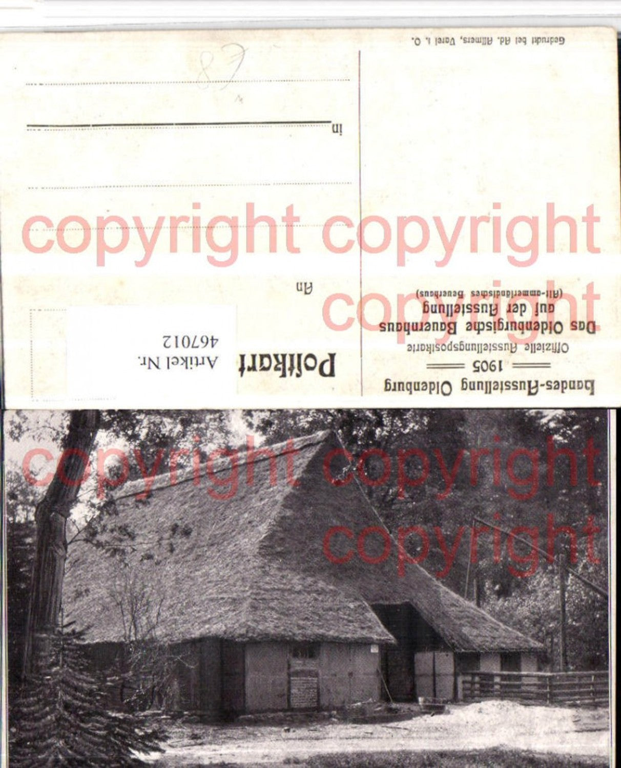 467012,Oldenburg Landes-Ausstellung 1905 Bauernhaus