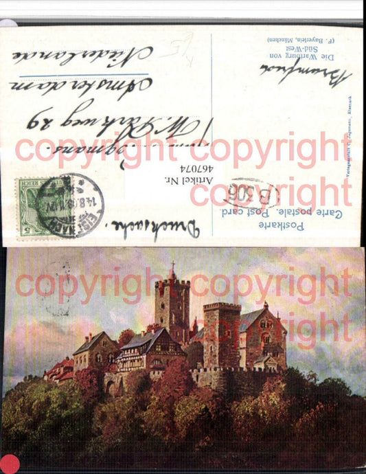 467074, Artist AK F. Bayerlein Eisenach Wartburg Castle
