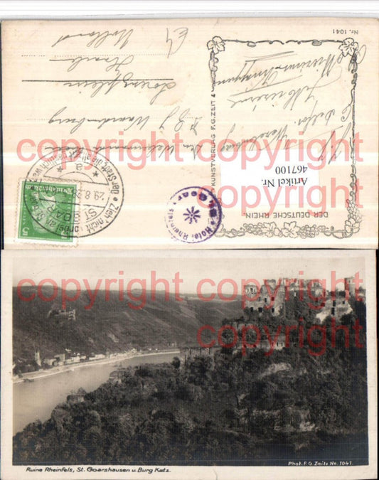 467100,Ruine Rheinfels m. St. Goarshausen u. Burg Katz