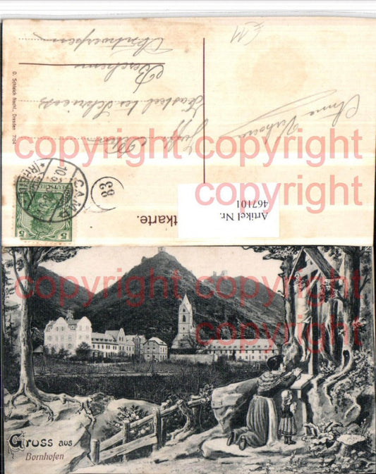 467101,Gruß aus Bornhofen Kloster Passepartout Andacht Gebet