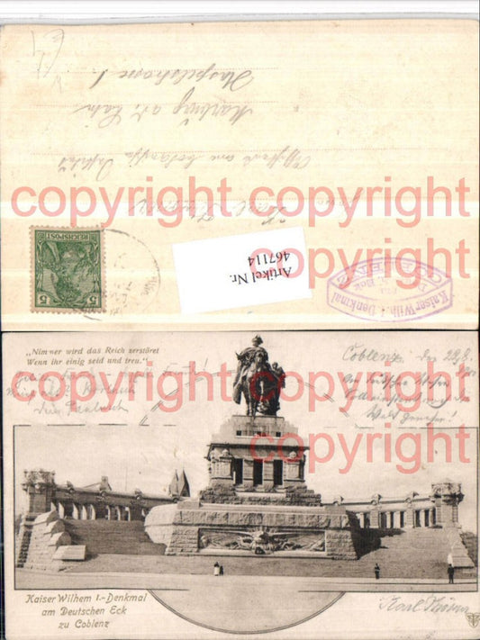 467114,Coblenz Koblenz Kaiser Wilhelm-Denkmal am Deutschen Eck