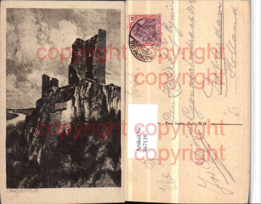 467139,Künstler AK Drachenfels Ruine b. Königswinter am Rhein