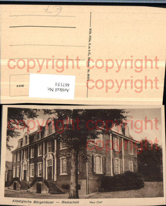 467151,Remscheid Altbergisches Bürgerhaus Haus Cleff