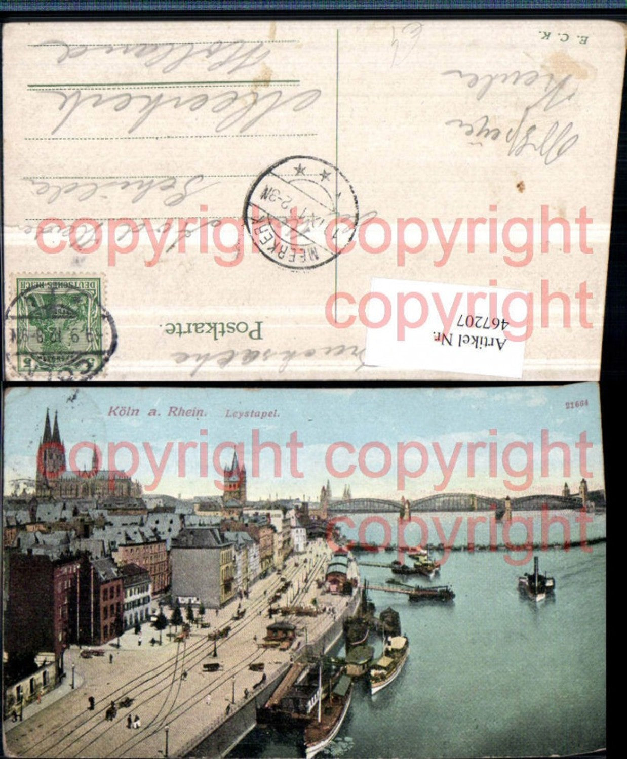 467207,Köln am Rhein Leystapel Teilansicht Landungsplatz Brücke
