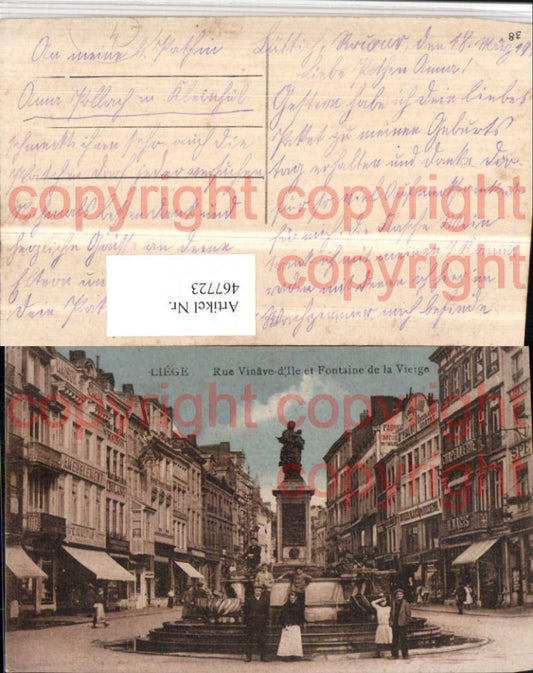 467723,Belgium Liege Lüttich Rue Vinave-d'Ile Fontaine Vierge Brunnen