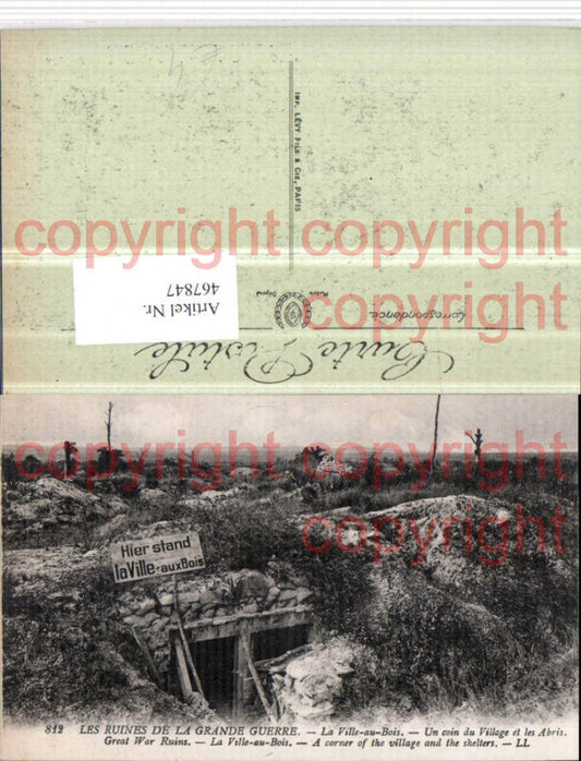 467847,Belgium Ville-au-Bois Grande Guerre Ruines Ruine