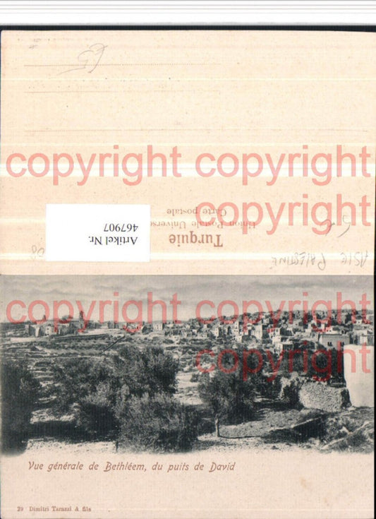 467907,Palästina Vue generale de Bethleem du puits de David Totale