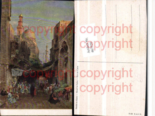 467920,Künstler AK C. Wuttke Egypt Kairo Cairo Straße Gasse