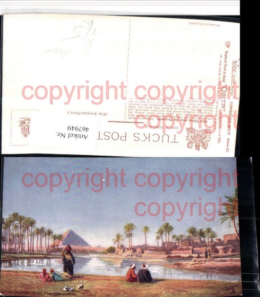 467949,Künstler AK Egypt Arab village nar the Pyramids Pyramide pub Tuck 7441