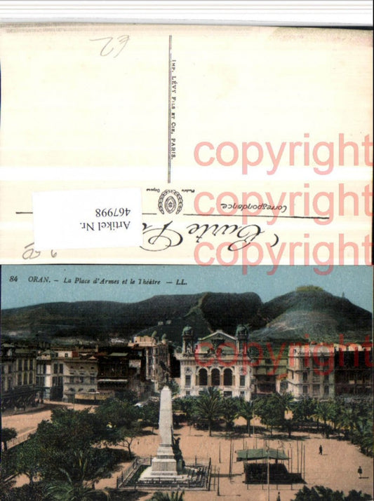 467998,Algeria Oran Place Armes et le Theatre Platz Theater
