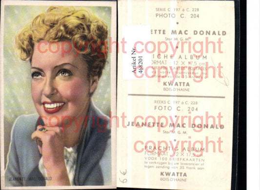 468201,Schauspielerin Jeanette Mac Donald Portrait