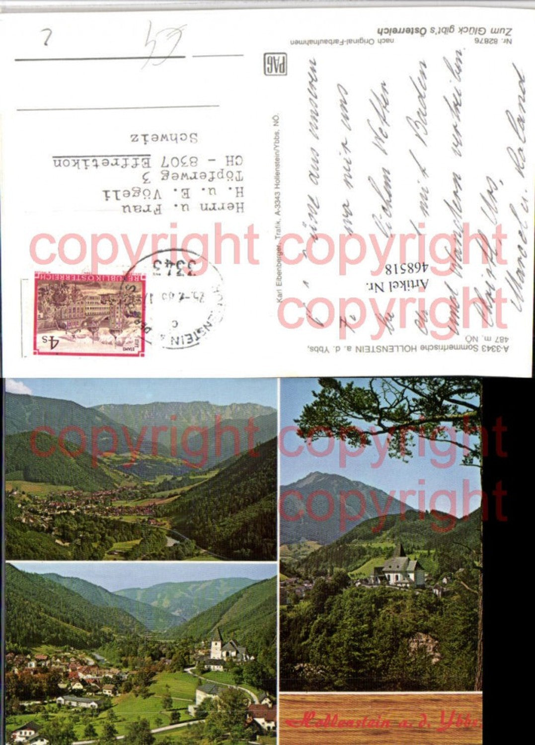 468518,Hollenstein an d. Ybbs Totale Kirche Mehrbildkarte