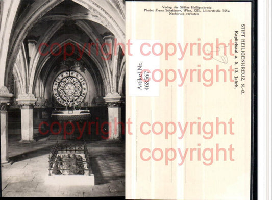 468567,Stift Heiligenkreuz Kapitelsaal Innenansicht