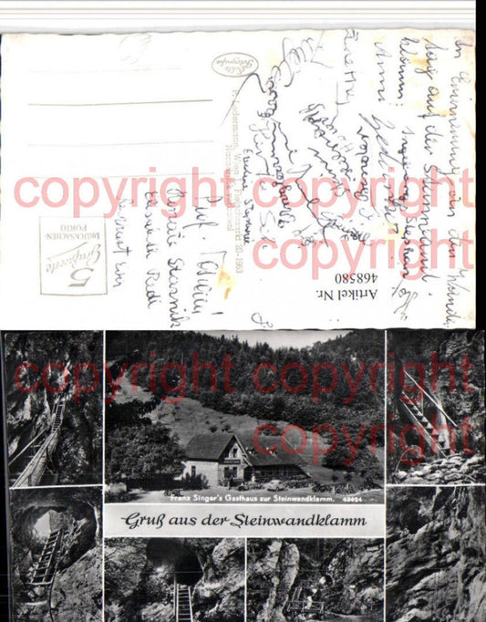 468580,Steinwandklamm b. Weissenbach an d. Triesting Gasthaus Singer Mehrbildkarte