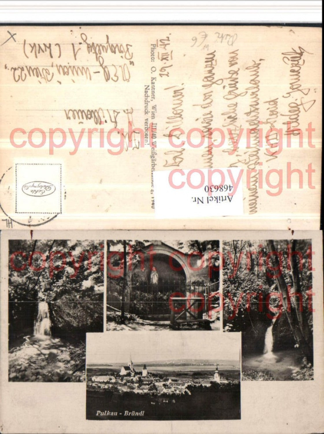 468630, Pulkau Bründl Total Waterfall Multi-view Card