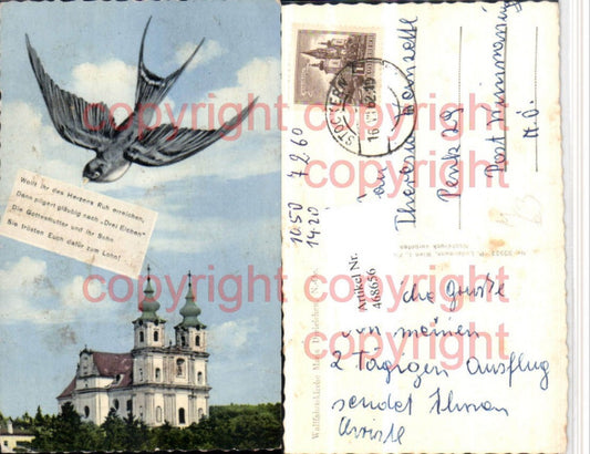 468656,Wallfahrtskirche Kirche Maria Dreieichen Schwalbe Spruch