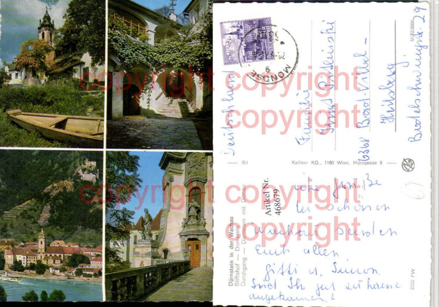 468679,Dürnstein in d. Wachau Totale Stiftshof Mehrbildkarte