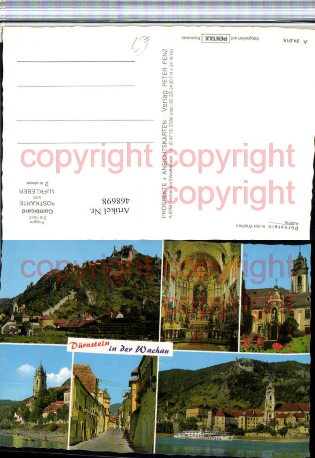 468698,Dürnstein in d. Wachau Totale Ruine Stift Kirche Mehrbildkarte