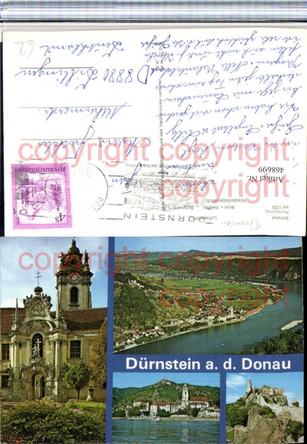 468699,Dürnstein an d. Donau Totale Stiftshof Ruine Mehrbildkarte