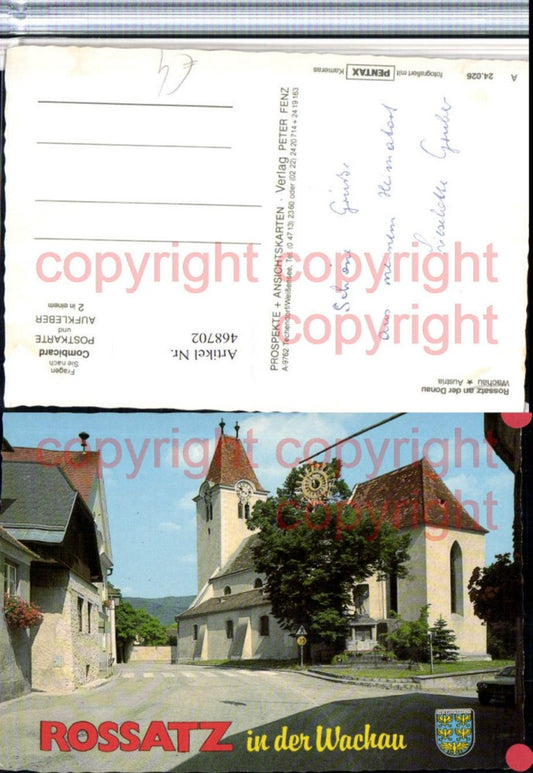 468702,Rossatz an d. Donau in d. Wachau Kirche Straßenansicht