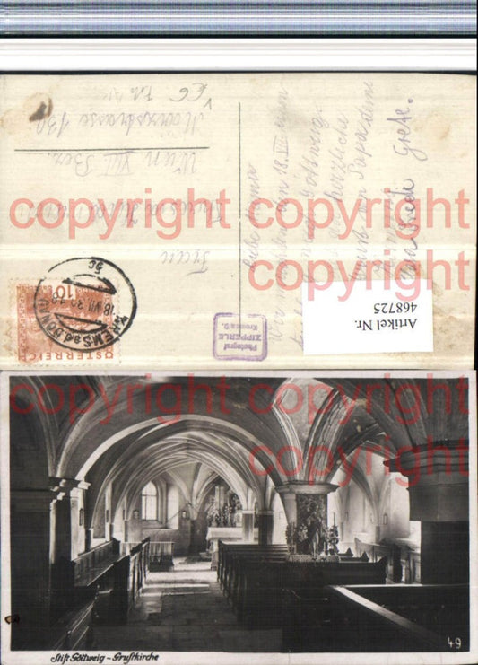 468725,Foto AK Stift Göttweig Gruftkirche Innenansicht pub Foto Zipperle