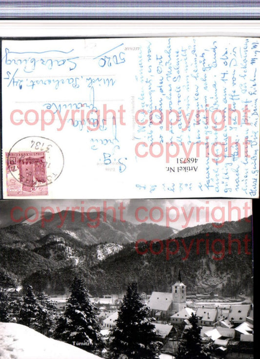 468731,Türnitz Teilansicht Bergkulisse Winterbild