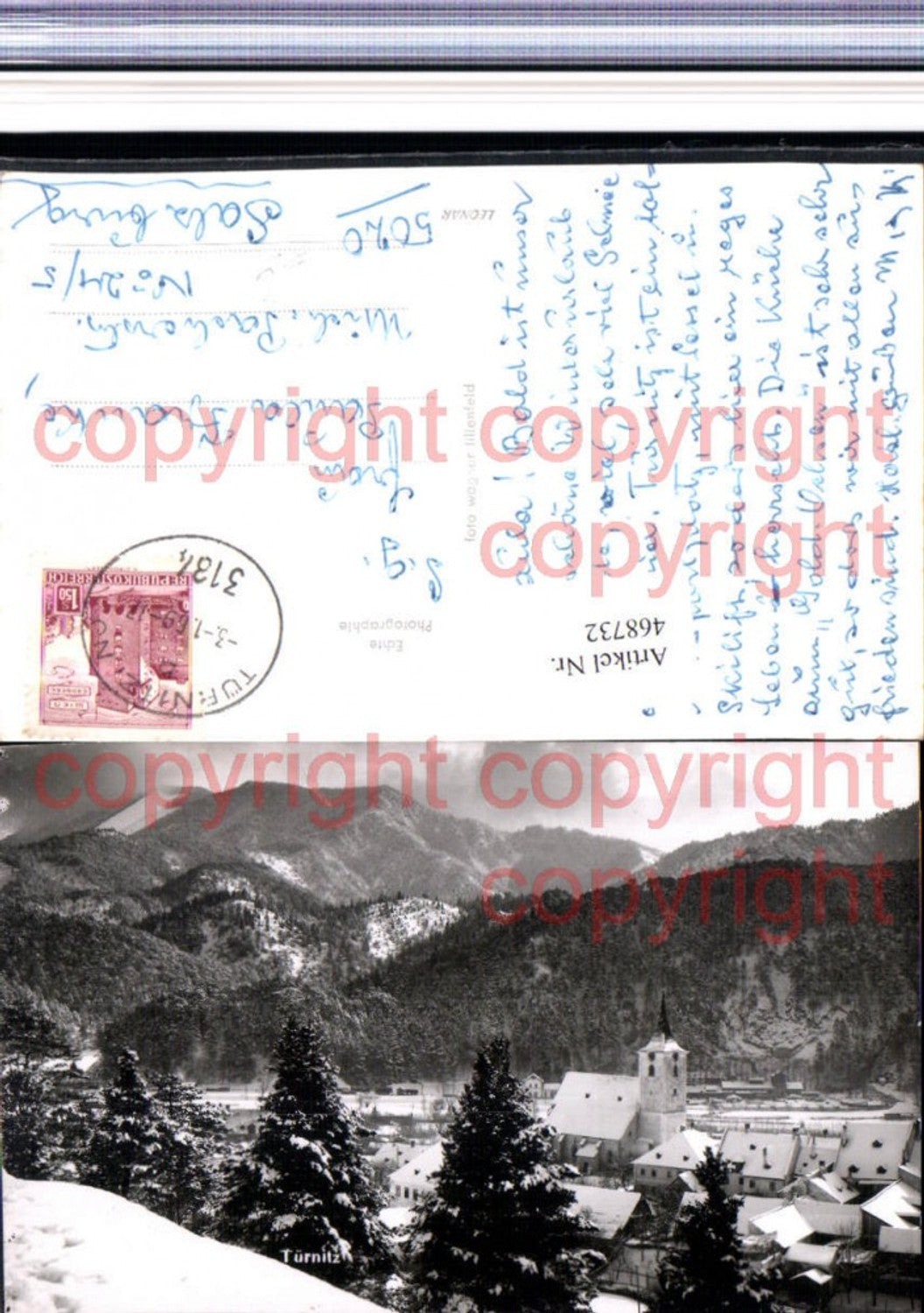 468732,Türnitz Teilansicht Bergkulisse Winterbild