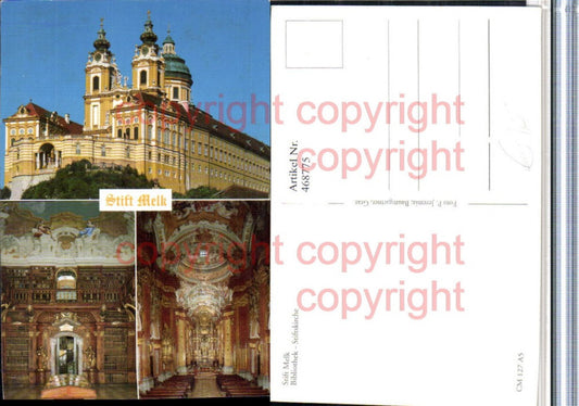 468775,Stift Melk an d. Donau Bibliothek Kirche Mehrbildkarte