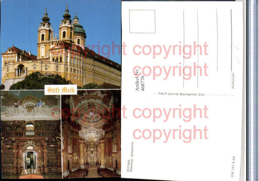 468776,Stift Melk an d. Donau Bibliothek Kirche Mehrbildkarte