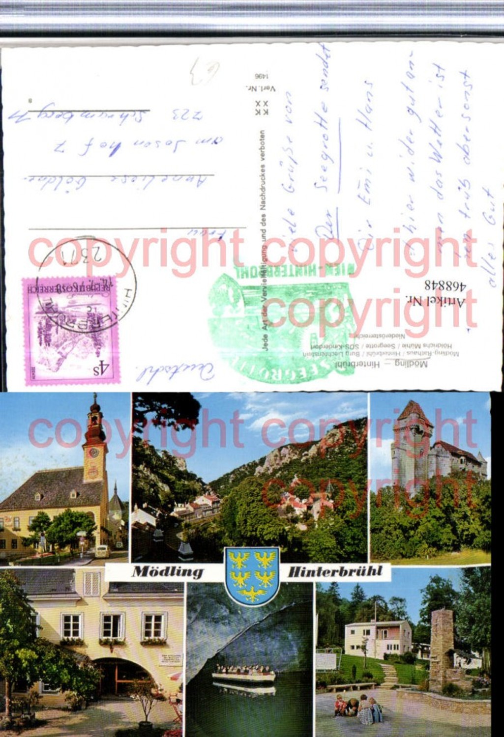 468848,Mödling Hinterbrühl Rathaus Grotte Burg Liechtenstein Mehrbildkarte