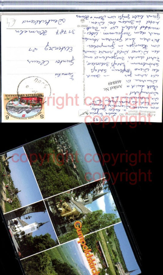 468849,Gumpoldskirchen Totale Kirche Rathaus Mehrbildkarte