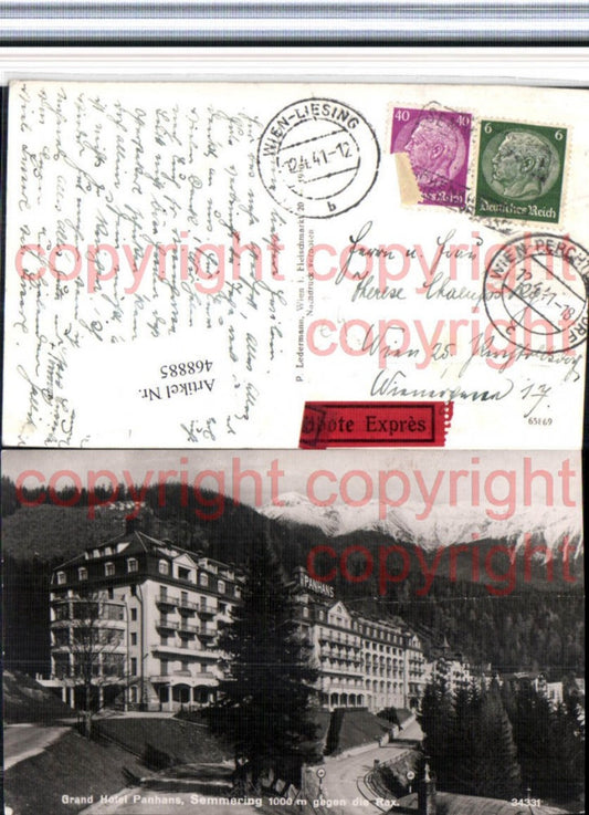 468885,Semmering Grand Hotel Panhans geg. Rax Bergkulisse Expres Marke