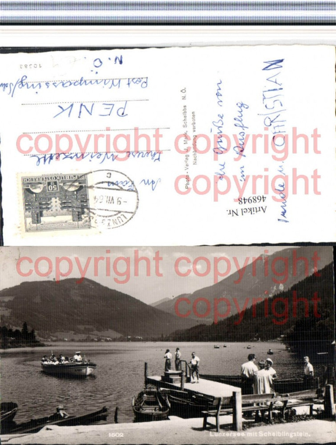 468948,Lunzersee See b. Lunz m. Scheiblingstein Motorboot Boote