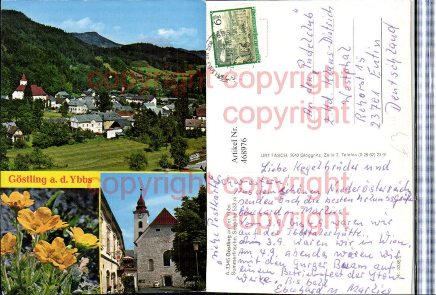 468976,Göstling an d. Ybbs Totale Kirche Mehrbildkarte