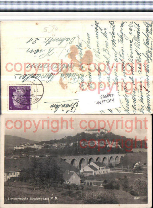 468993,Neulengbach Totale m. Burg Brücke