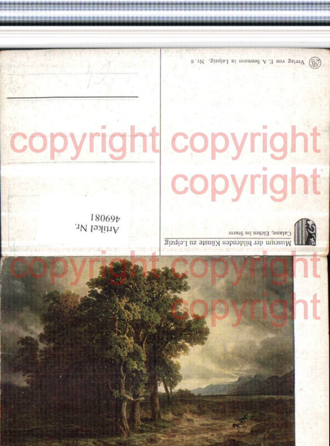 469081, Artist AK Calame Oaks in the Storm Landscape Trees