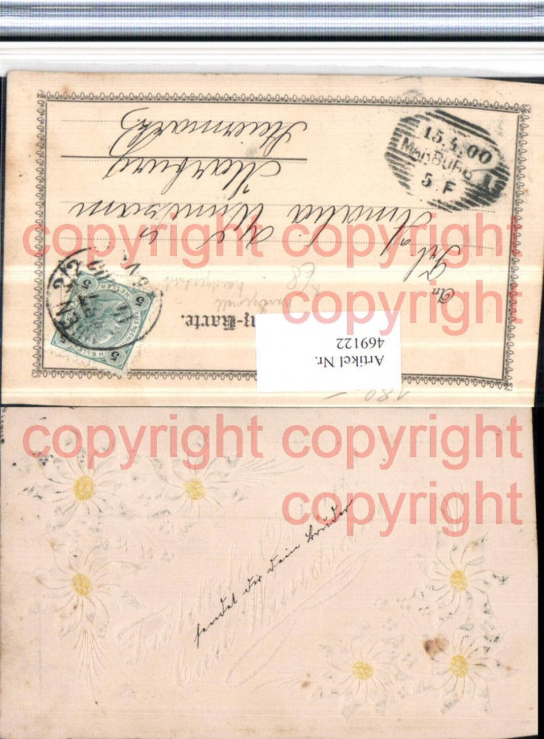 469122, Artist AK Hand-painted Hand-carved Flowers