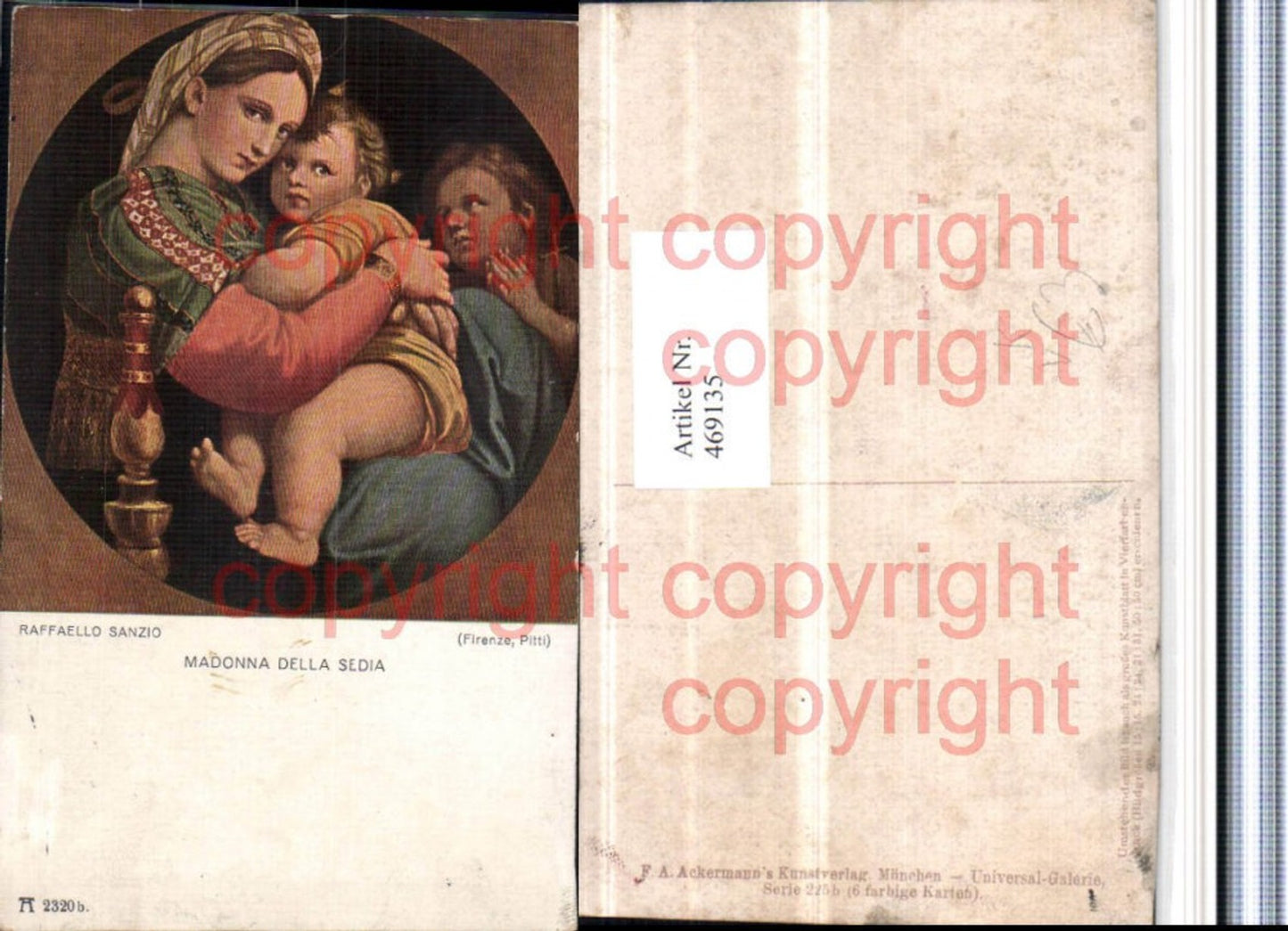 469135,Künstler AK Raffaello Sanzio Madonna della Sedia pub Ackermann 2320