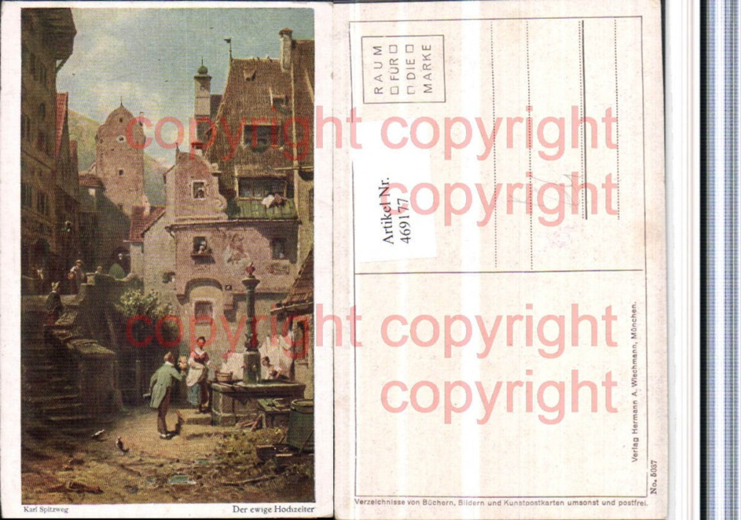 469177,Künstler AK Karl Spitzweg Der ewige Hochzeiter Stadt Brunnen