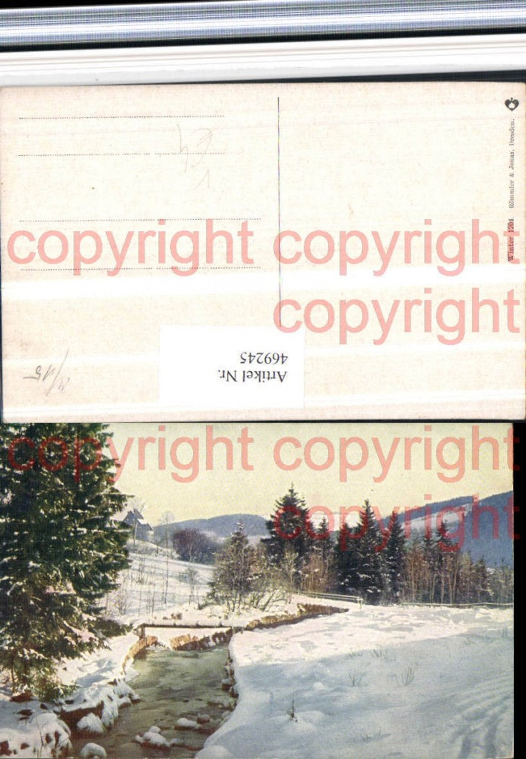 469245,Künstler AK Winterlandschaft Bach pub Römmler Jonas Dresden
