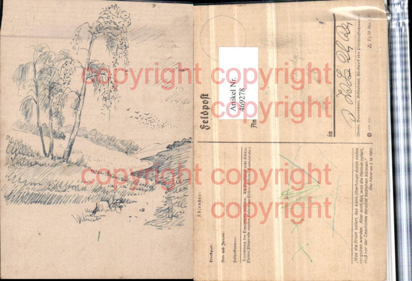 469278,Künstler AK Handgemalt Landschaft Bäume