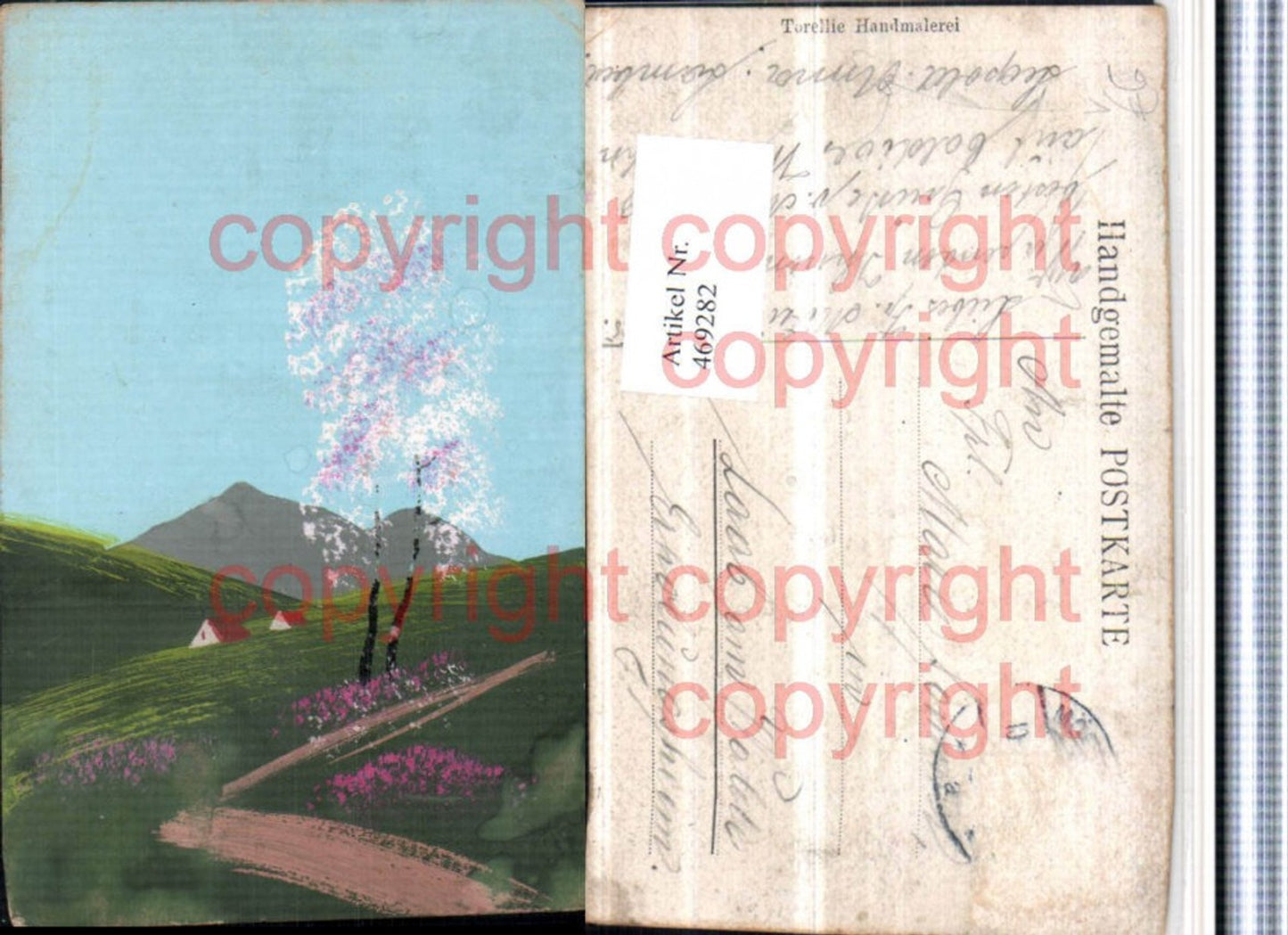 469282,Künstler AK Handgemalt Landschaft Bergkulisse pub Torellie